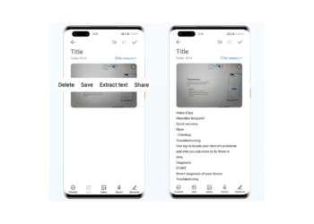 App notepad da huawei permite extrair e editar texto das imagens