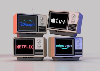 Telas de tv com ícones de streamings