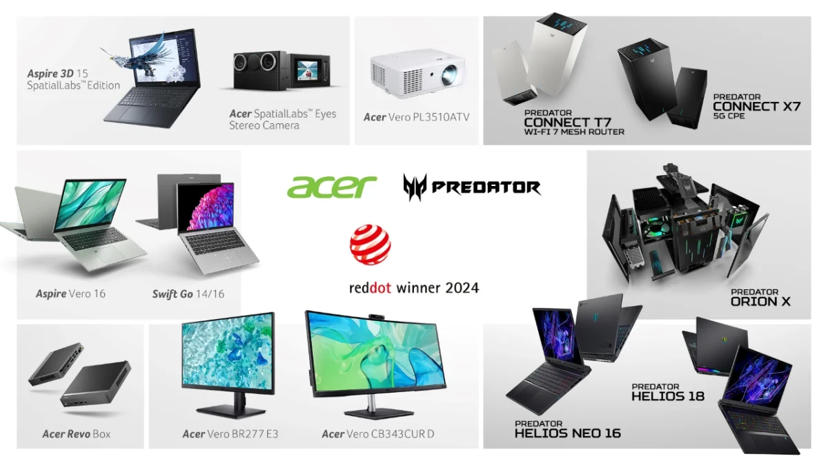 Acer conquista 14 Red Dot Awards em 2024