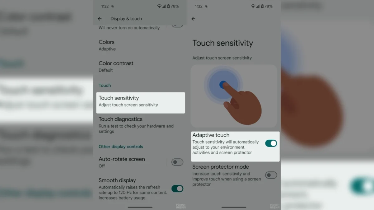 Google adaptive touch