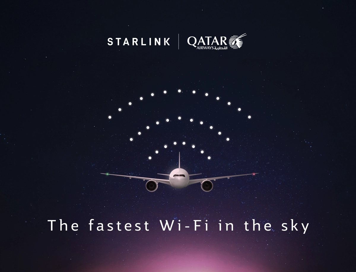 Qatar airways oferece starlink grátis em boeing 777