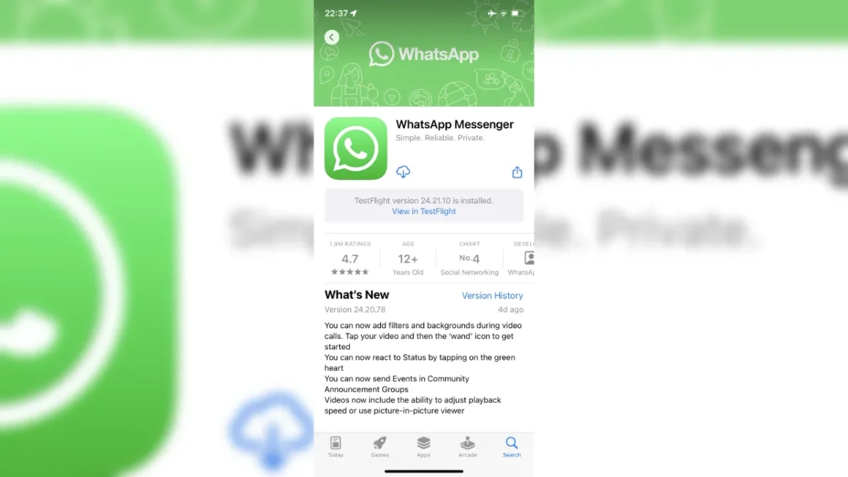 Whatsapp ios controlos de vídeo