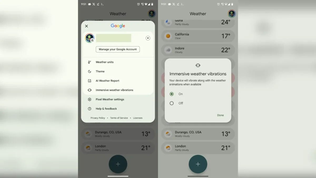 Google pixel weather