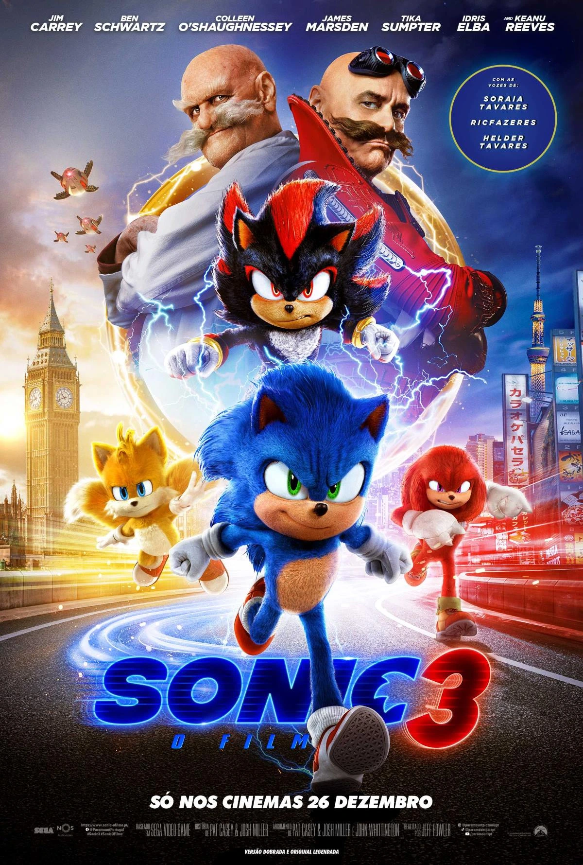 Sonic 3: o filme estreia em portugal a 26 de dezembro