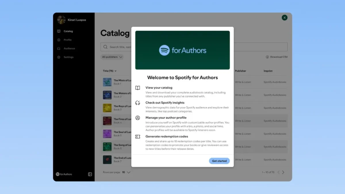 Spotify for authors