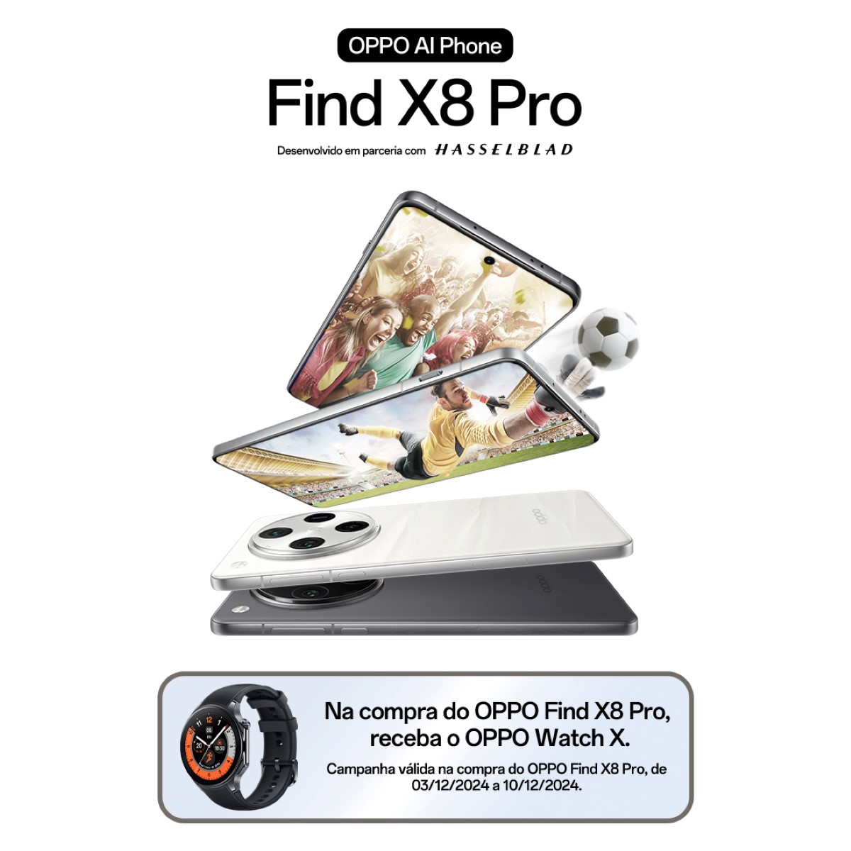 Na compra de um find x8 pro a oppo oferece um oppo watch x