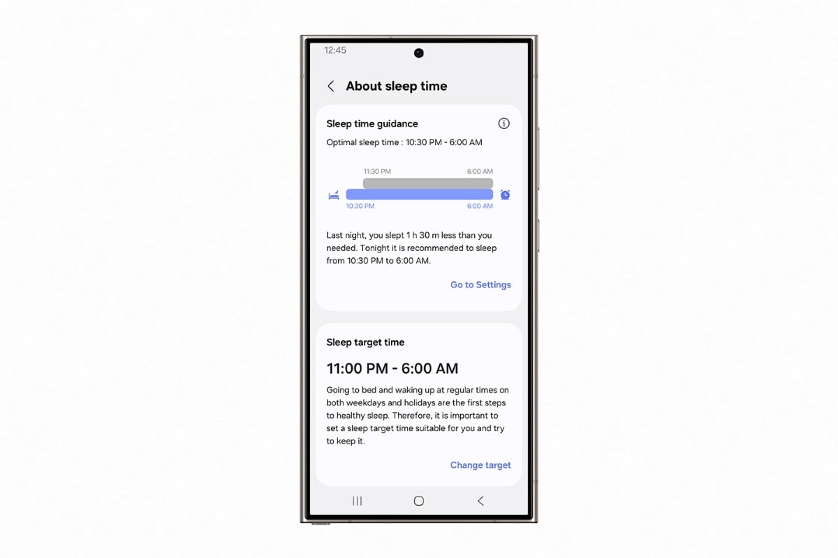 Image2. Sleep time guidance samsung health