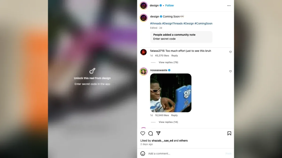 Instagram reels código